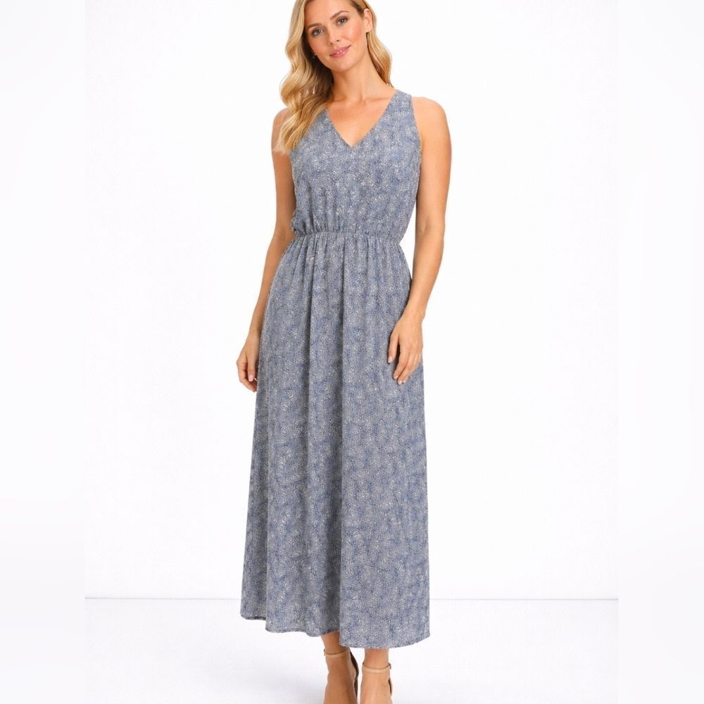 Banana Republic Blue Halter Neck Maxi Dress Size Medium